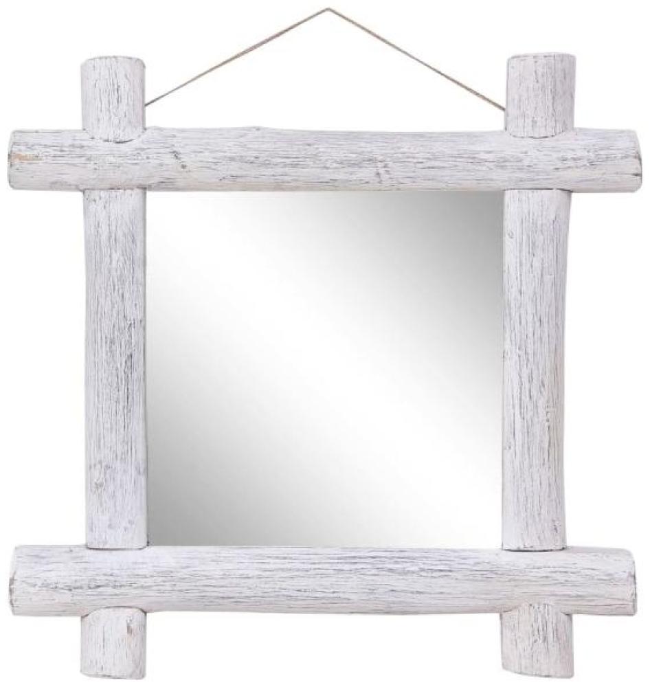 Holzspiegel Altholz Massiv Weiß, 70 x 70 cm Bild 1