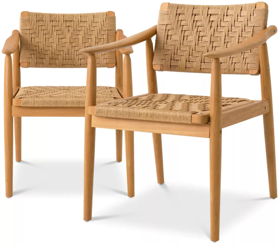 EICHHOLTZ OUTDOOR Dining Chair Coral Bay Teak Set von 2 Stk. Bild 1