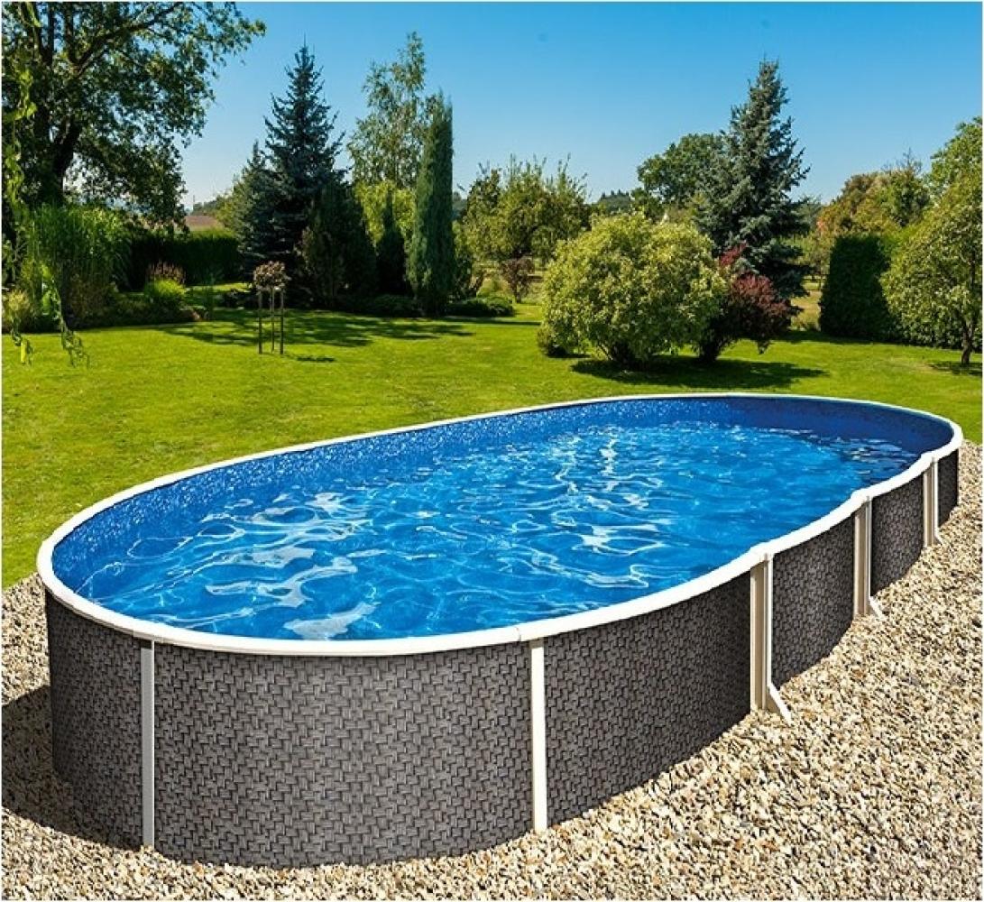 Azuro Deluxe Stahlwandpool - Rattan Design - oval 550 x 370 x 120 cm Bild 1