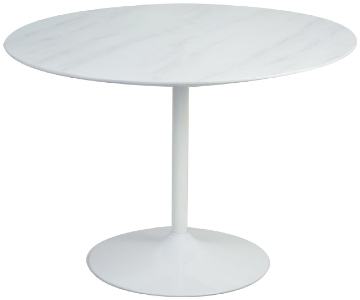 Tisch rund MDF Metall Weiß Bild 1