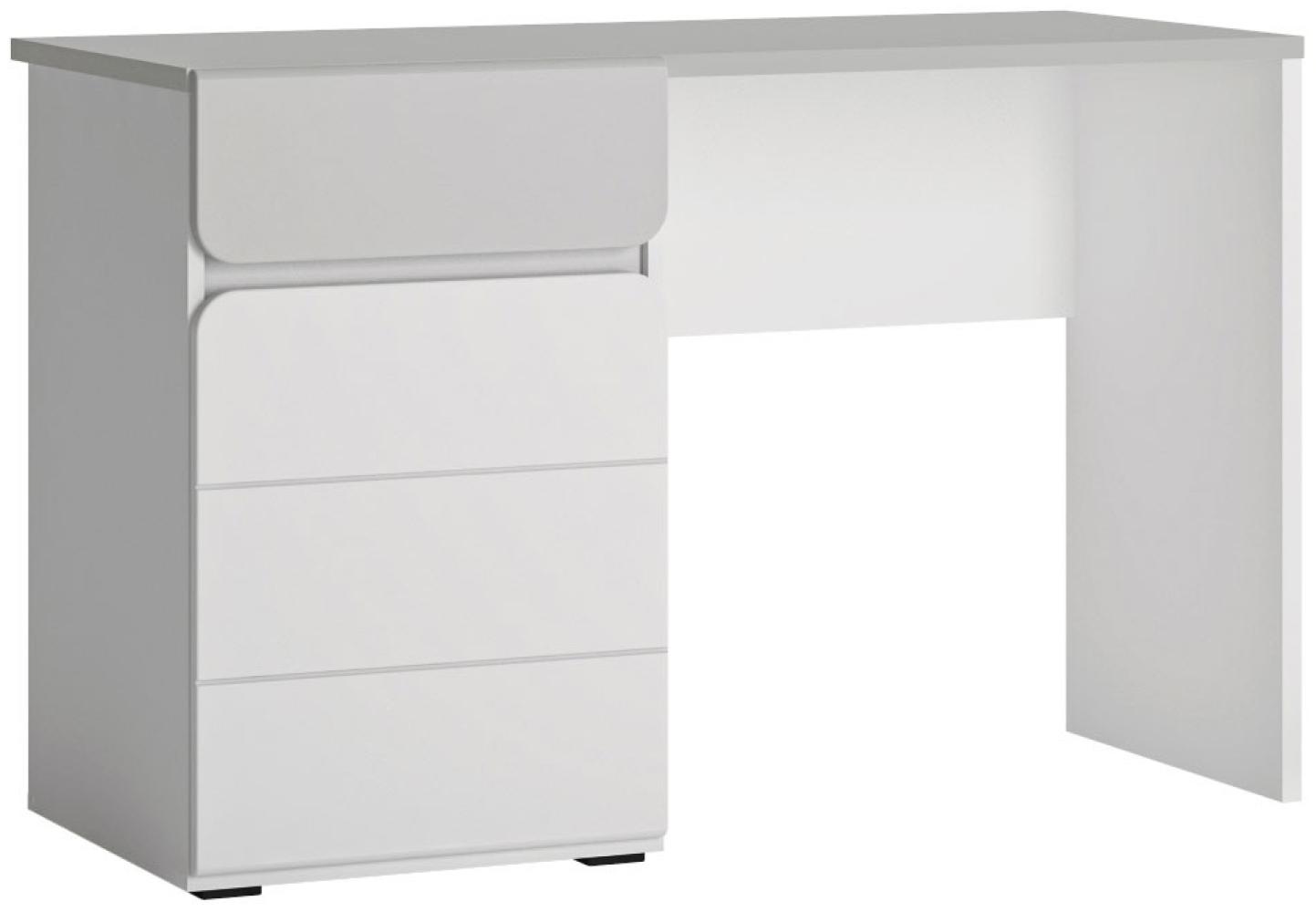 Schreibtisch Kinderschreibtisch Albi 118x54x77cm weiß grau Hochglanz Bild 1