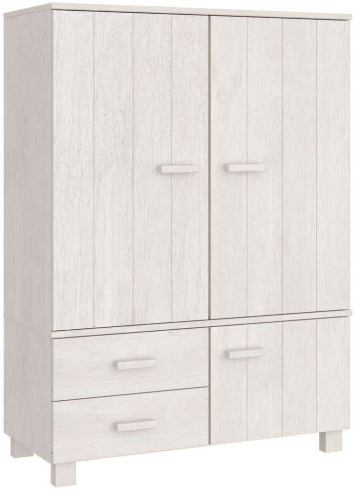 vidaXL Kleiderschrank, Massivholz Kiefer, weiß, 99 x 45 x 137 cm Bild 1