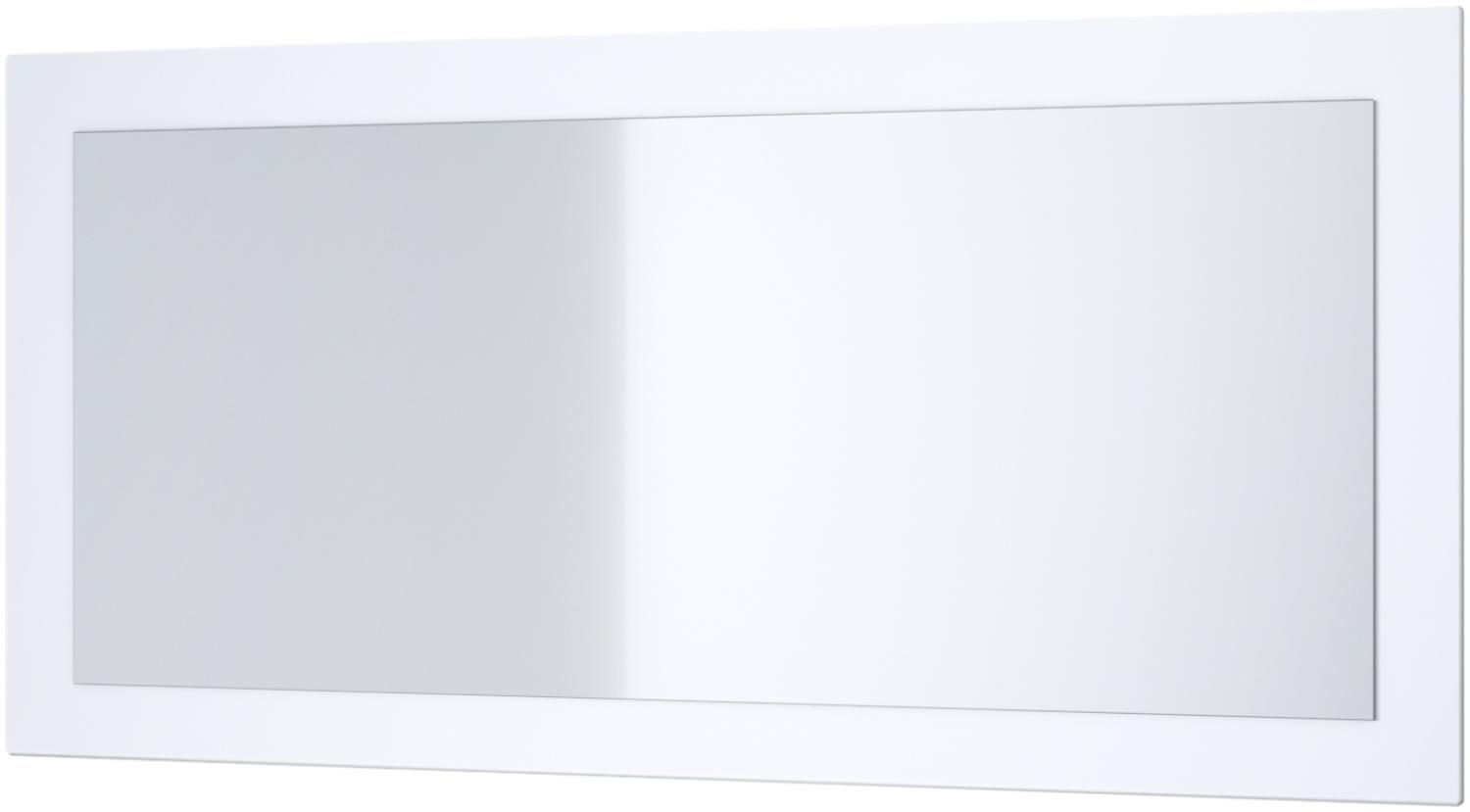 Vladon Spiegel Lima, Wandspiegel mit Rahmen im modernen Stil, Weiß matt (89 x 45 cm) Bild 1