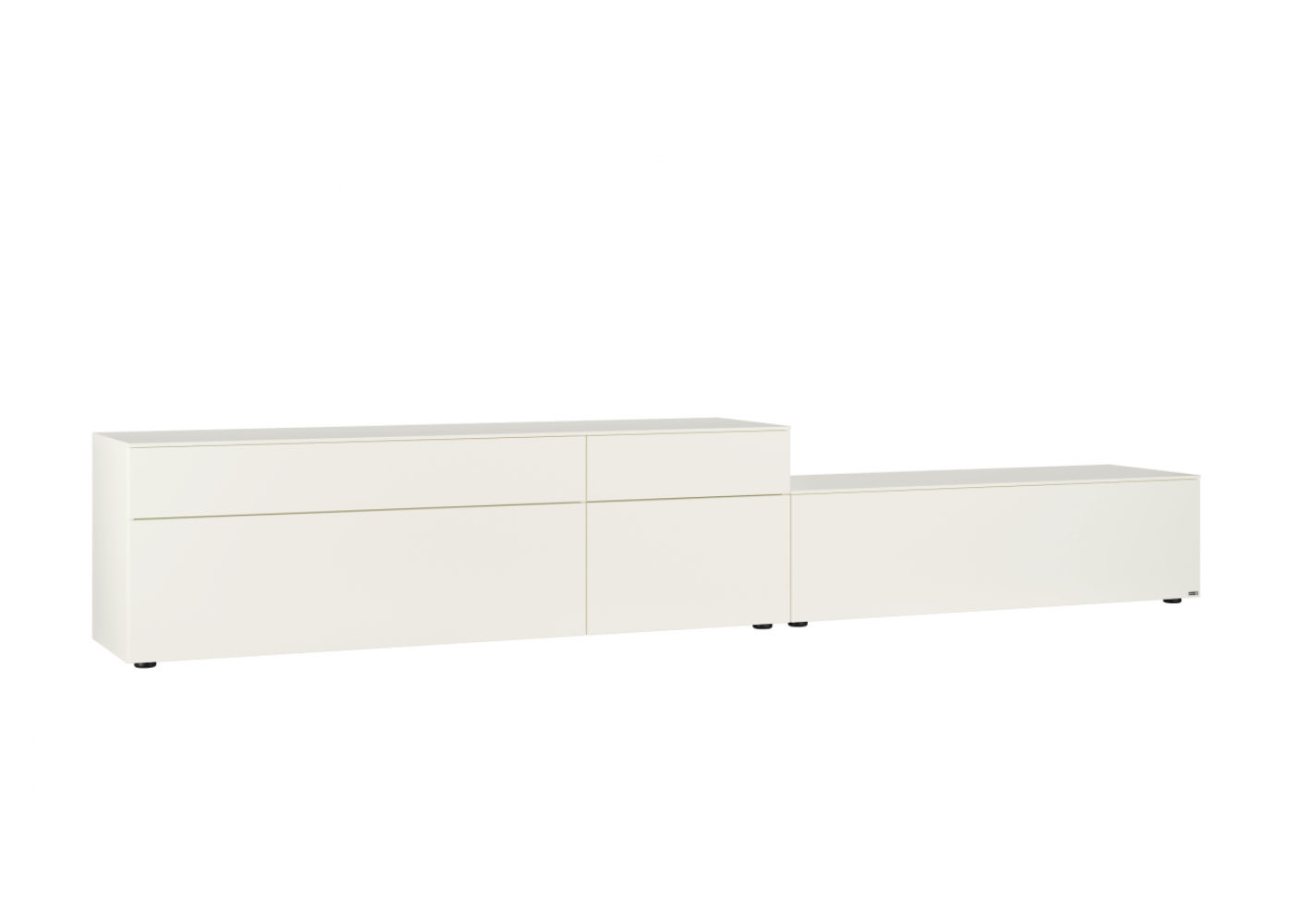 Merano Lowboard | Lack weiß 3533 3503 Nein 9165 - 2 x Geräteauszugsböden, á 60 cm, T 41 cm, hinter Klappe Lowboard Bild 1