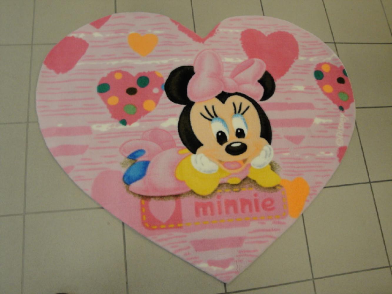 Disney Kinderteppich B11 Minnie 120 x 100 cm Herzformat Handgetufted Bild 1