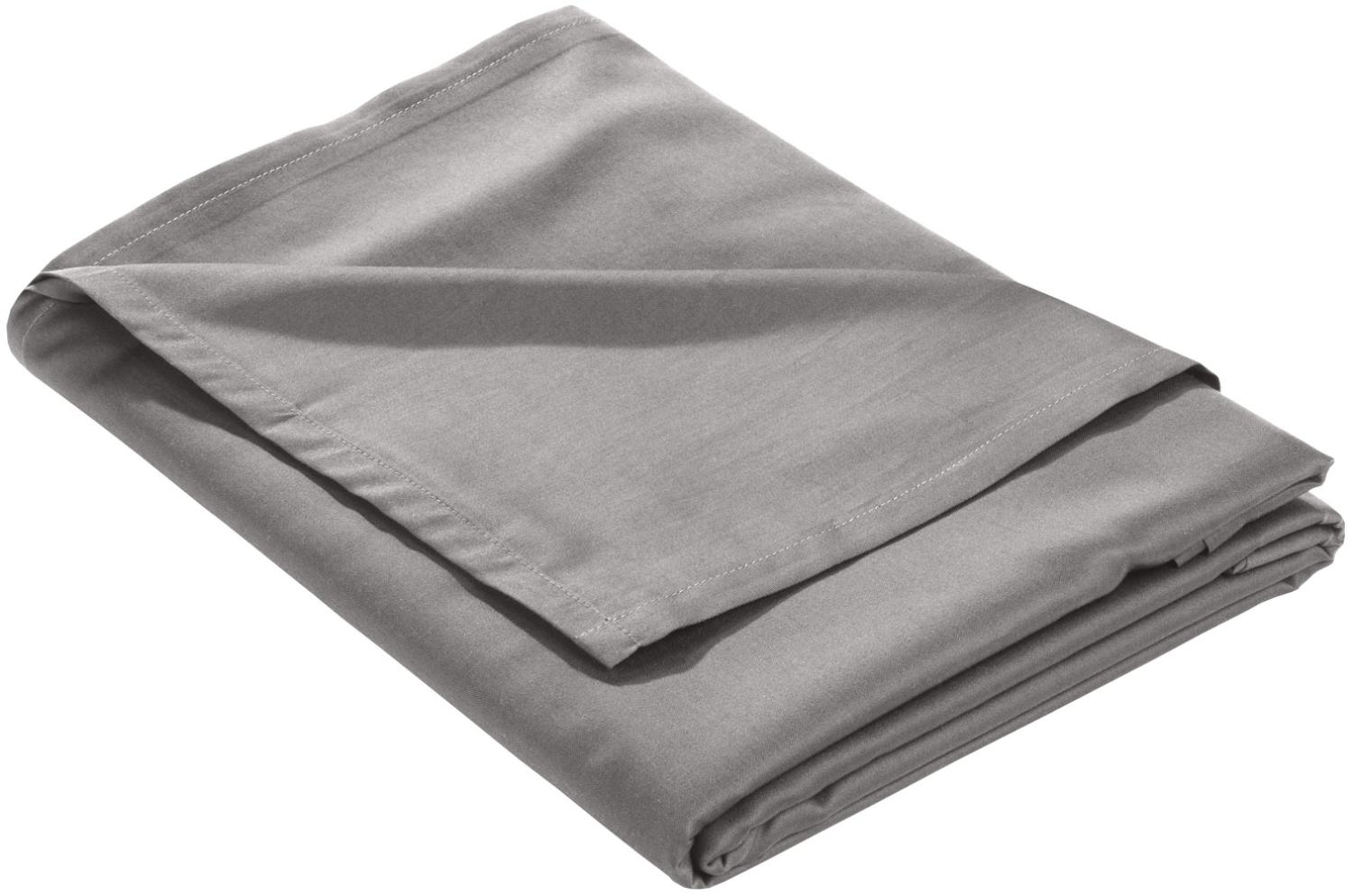 Mako Satin Bettlaken ohne Gummizug dunkelgrau 240x280cm Bild 1