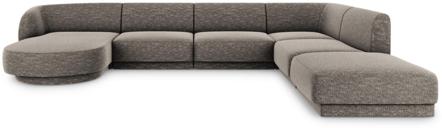 Micadoni 6-Sitzer Panorama Ecke rechts Sofa Miley | Bezug Grey | Beinfarbe Black Plastic Bild 1