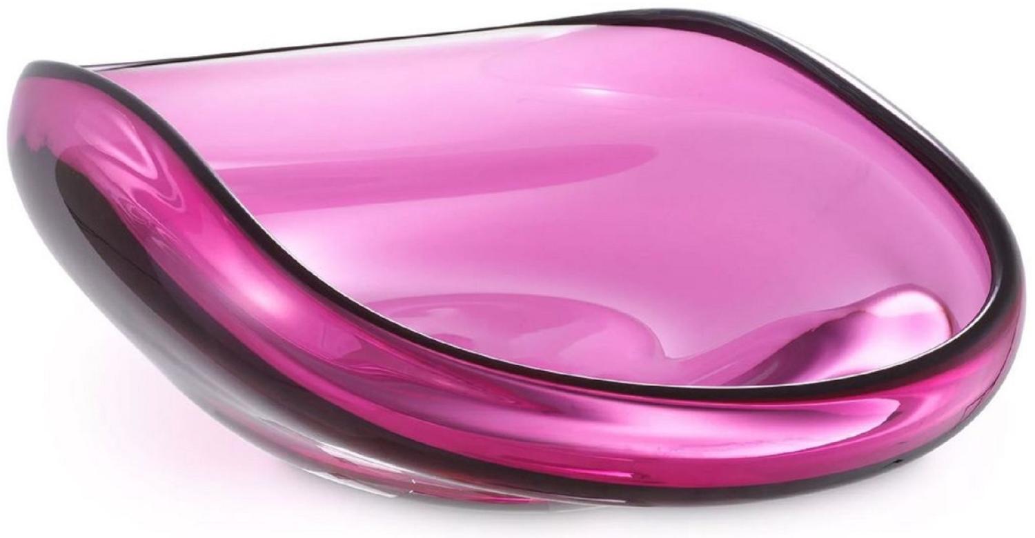 Casa Padrino Luxus Glasschale Rosa 42 x 28 x H. 12,5 cm - Mundgeblasene Deko Glas Obstschale - Glas Deko Accessoirs - Luxus Kollektion Bild 1