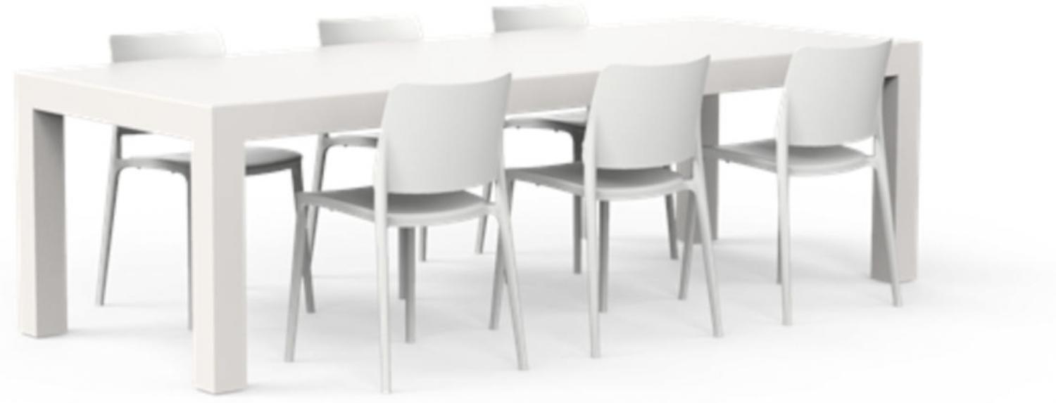One To Sit 7-teilige Sitzgruppe Sera Borra Aluminium weiß 260x100 cm Bild 1