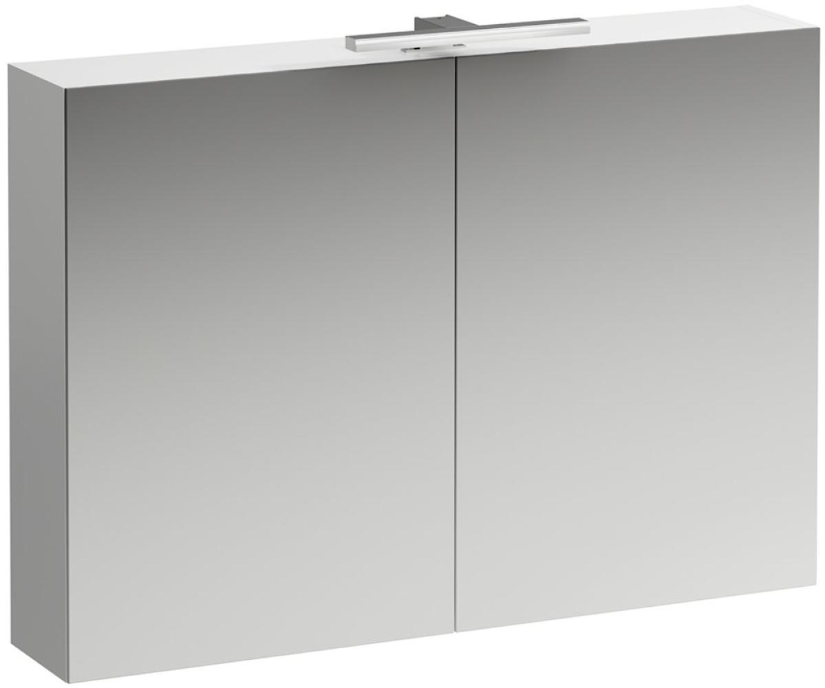 Laufen Base Spiegelschrank 1000 mm, 2 Türen, LED- Licht Element, Farbe: Weiß glänzend - H4028521102611 Bild 1