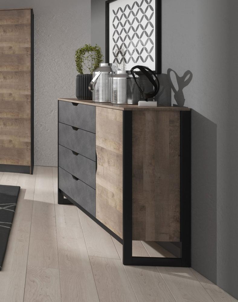 Industrial Style Sideboard Kommode 138cm Sand Grange Eiche matera Bild 1