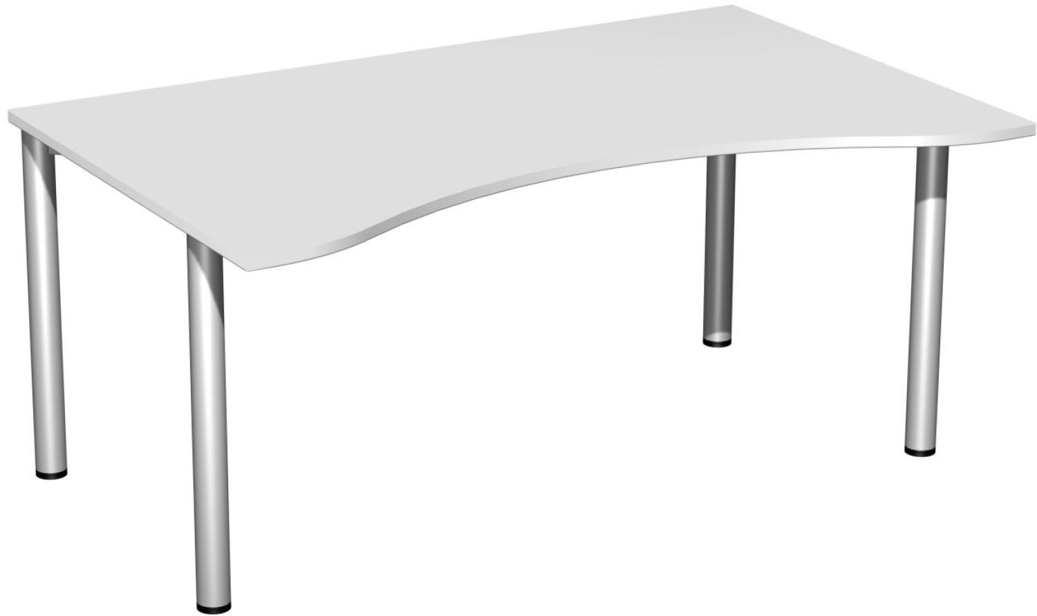 Schreibtisch '4 Fuß Flex', feste Höhe 160x100cm, Lichtgrau / Silber Bild 1