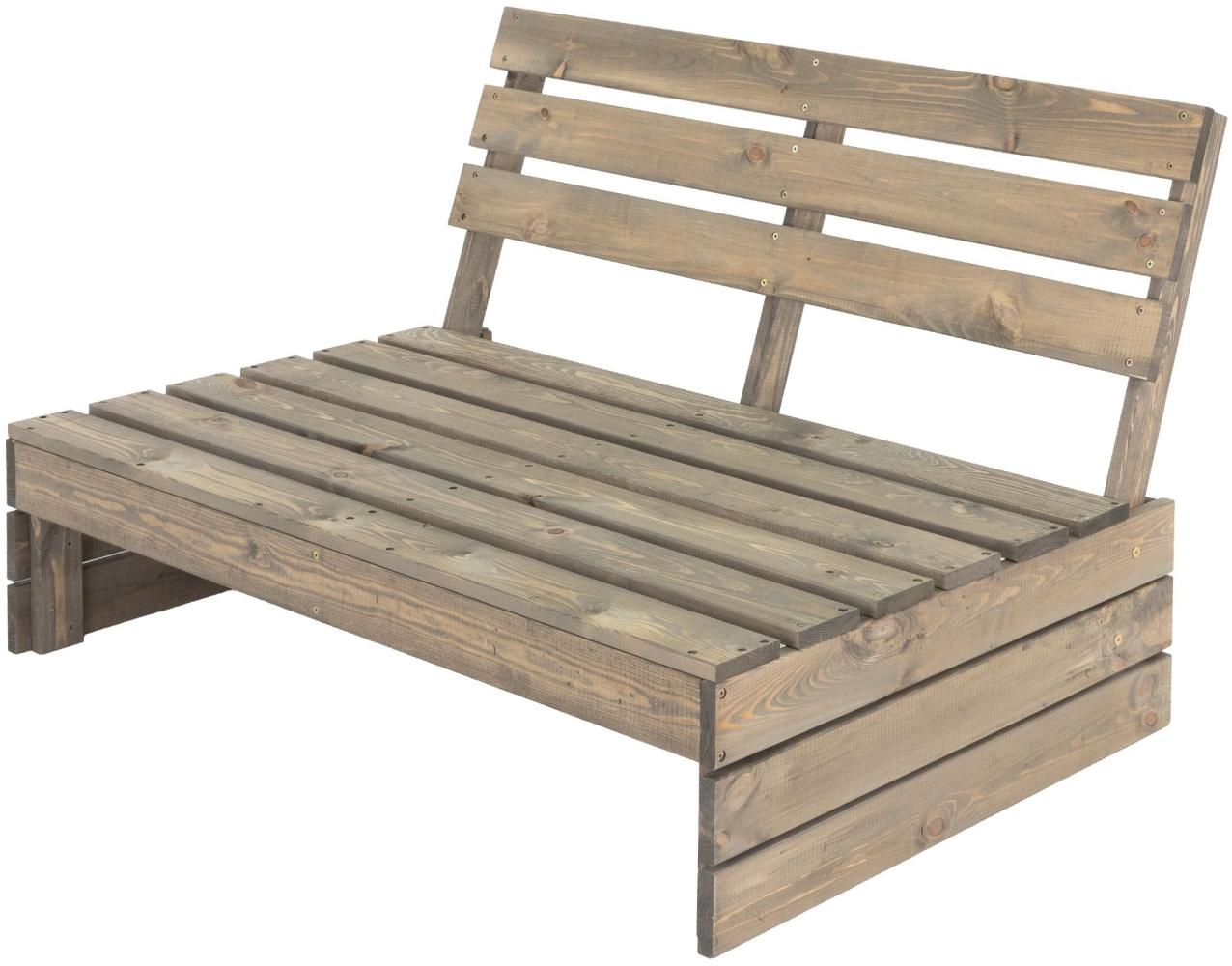 Gartenbank 3-Sitzer Grau 120x76,5x80 cm aus Massivholz Bild 1