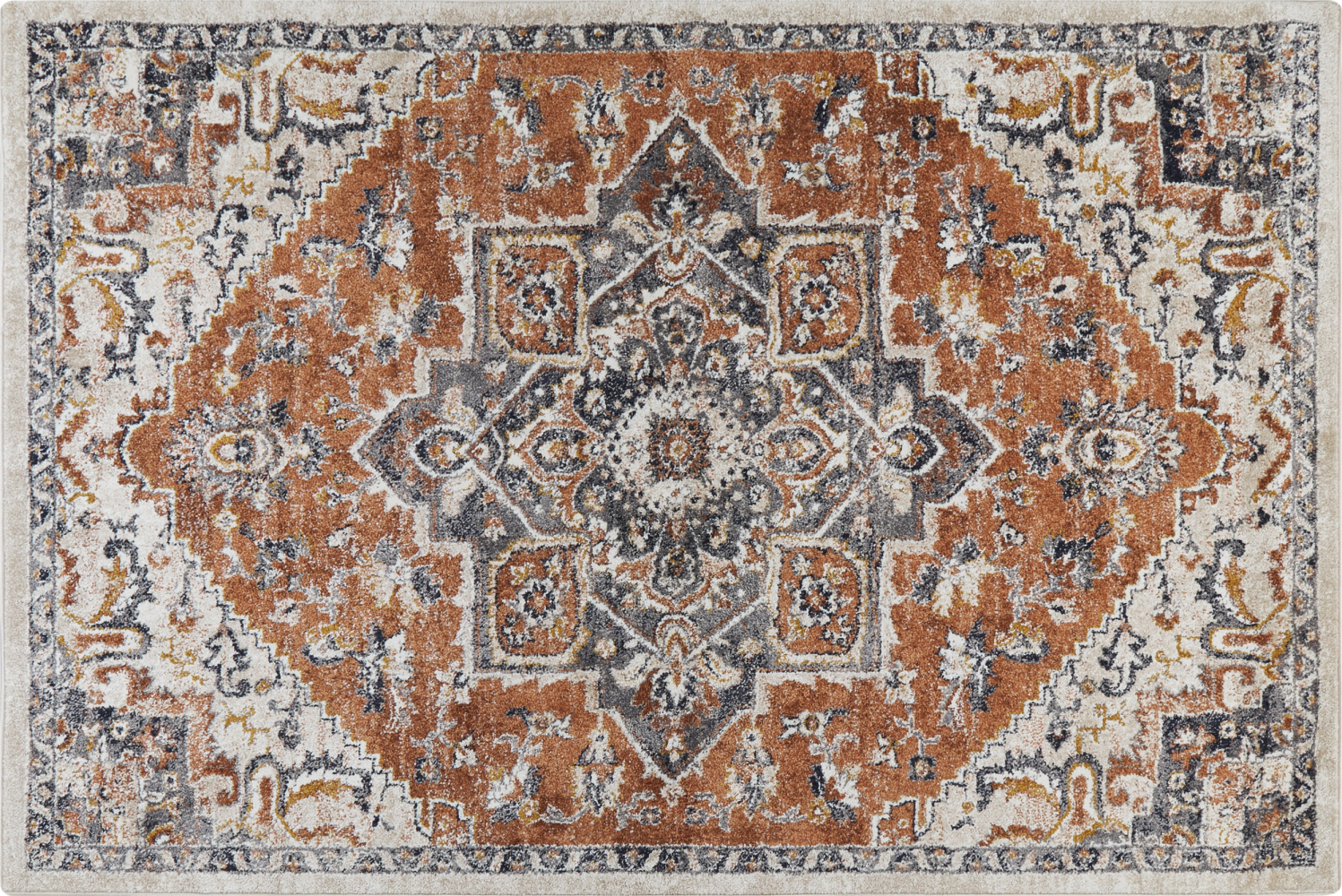 Teppich mehrfarbig 200 x 300 cm orientalisches Muster Kurzflor METSAMOR Bild 1