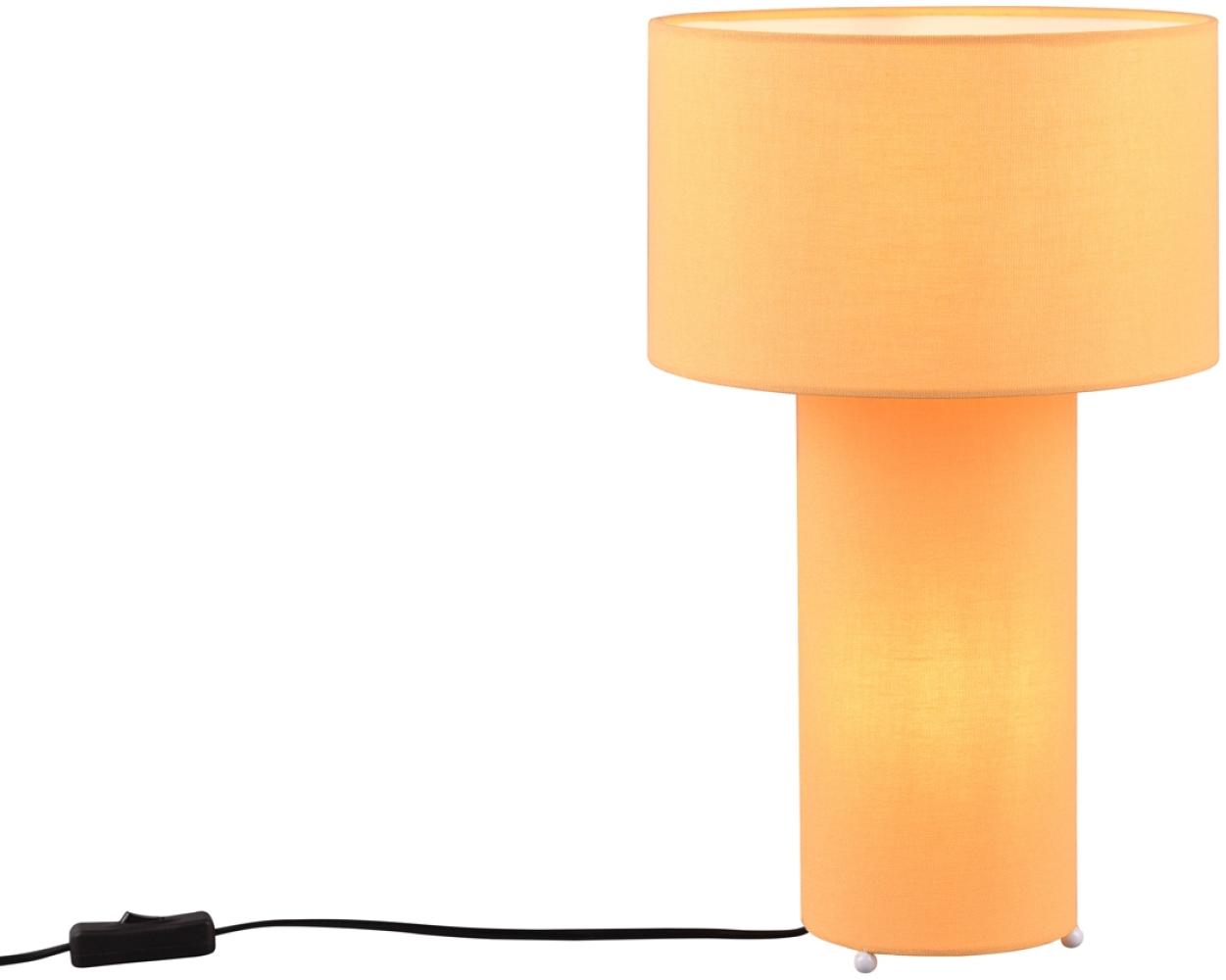 LED Tischleuchte Korpus und Lampenschirm Stoff Illuminate Gelb, Höhe 40cm Bild 1
