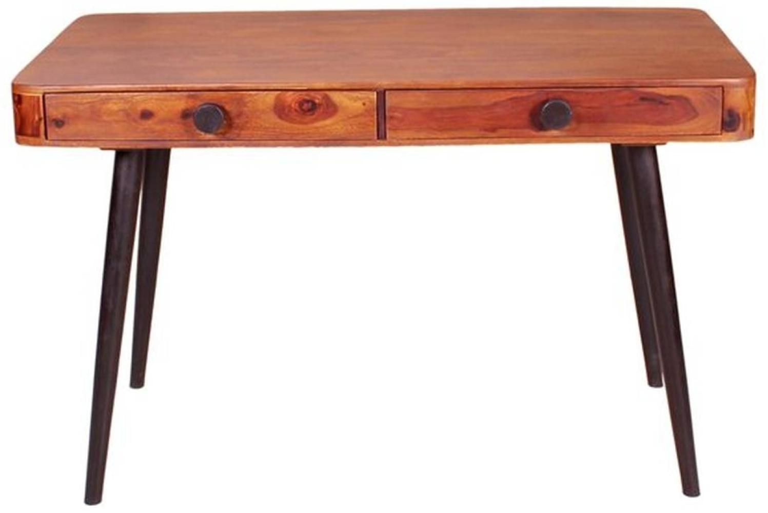 'Knob' Schreibtisch mit Schubladen, Sheesham Natur, 120 x 76 x 60 cm Bild 1