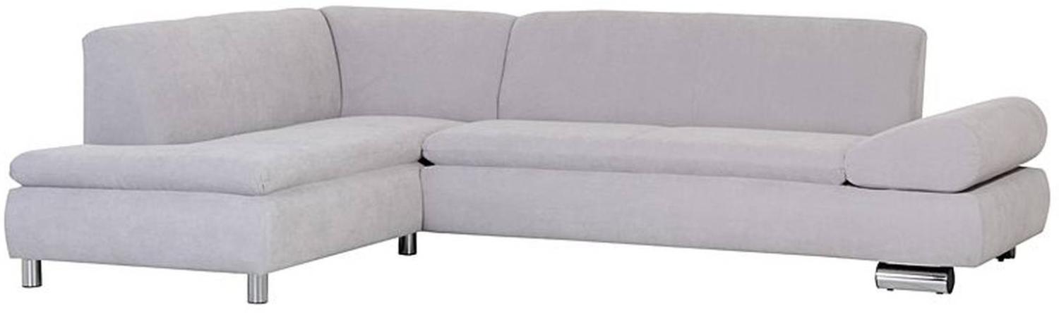 Ecksofa links mit Sofa 2,5-Sitzer rechts PALM BAY-23 Veloursstoff Farbe silber Sitzhärte weich B: cm T: cm H: 76cm Bild 1