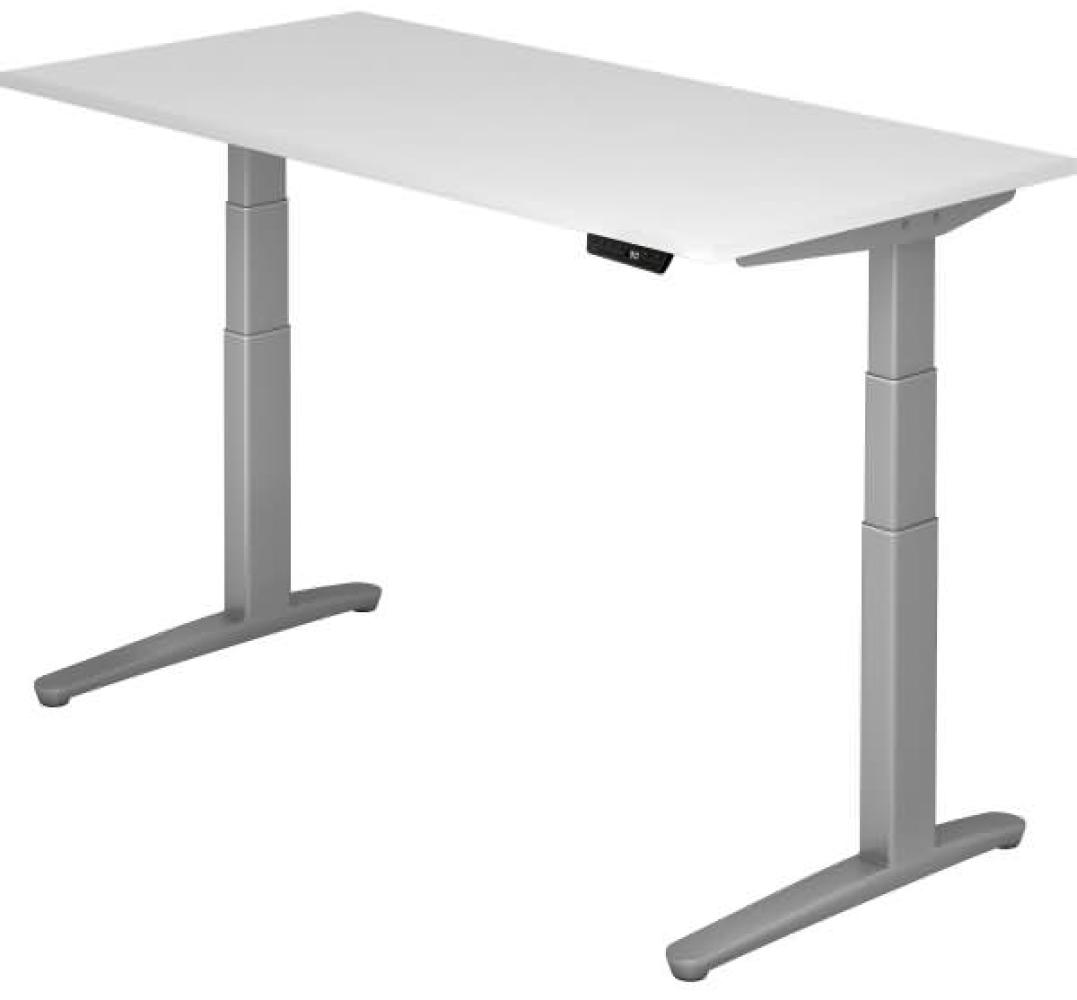 'XBHM16' Sitz-Steh-Schreibtisch elektrisch 160x80cm Weiß Silber Bild 1