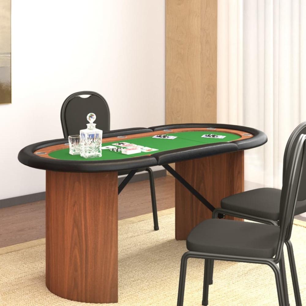 vidaXL Pokertisch 10 Spieler Grün 160x80x75 cm Bild 1