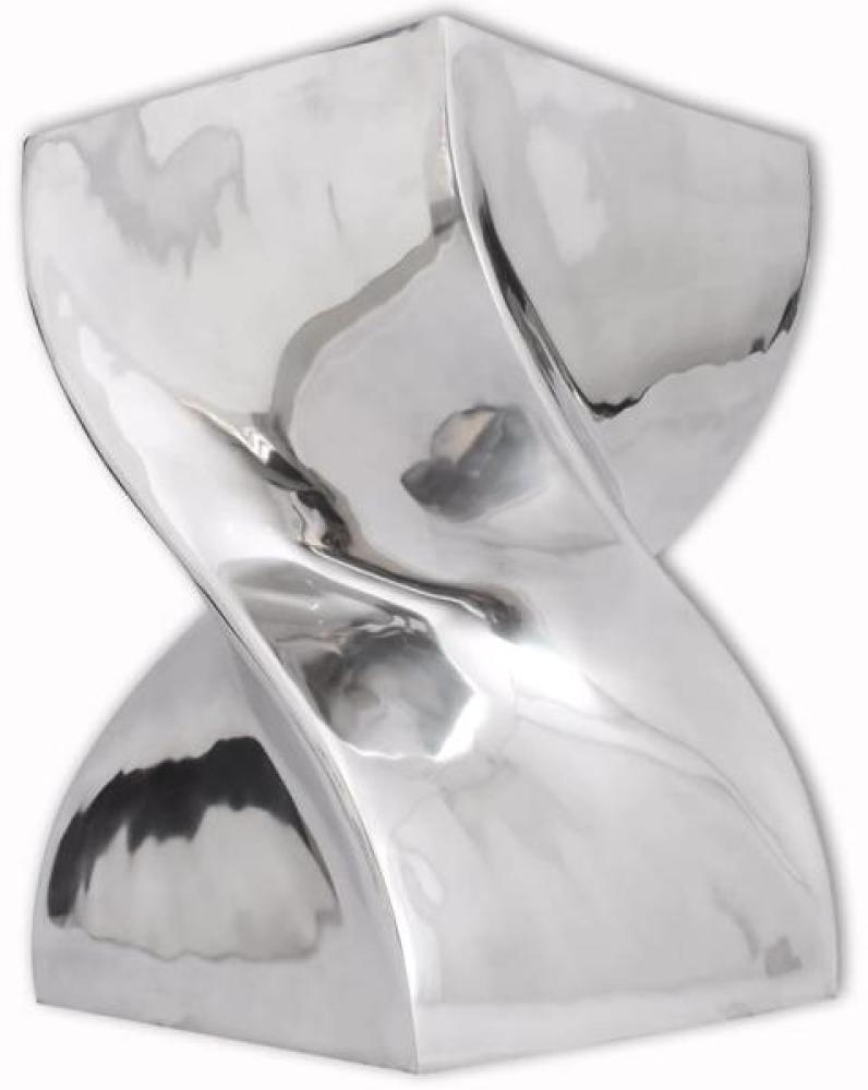 vidaXL Hocker/Beistelltisch Verdrehte Form Silbern Aluminium Bild 1
