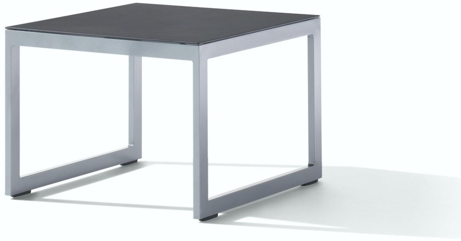 Sieger 602/A Loungetisch mit lackierter Glasplatte, Aluminium Graphit 60 x 44 x 60 cm Bild 1