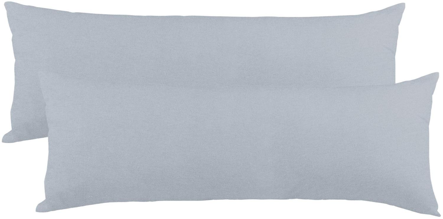 aqua-textil Classic Line Kissenbezug 2er-Set 40 x 120 cm Silber grau Baumwolle Seitenschläferkissen Bezug Reißverschluss Bild 1