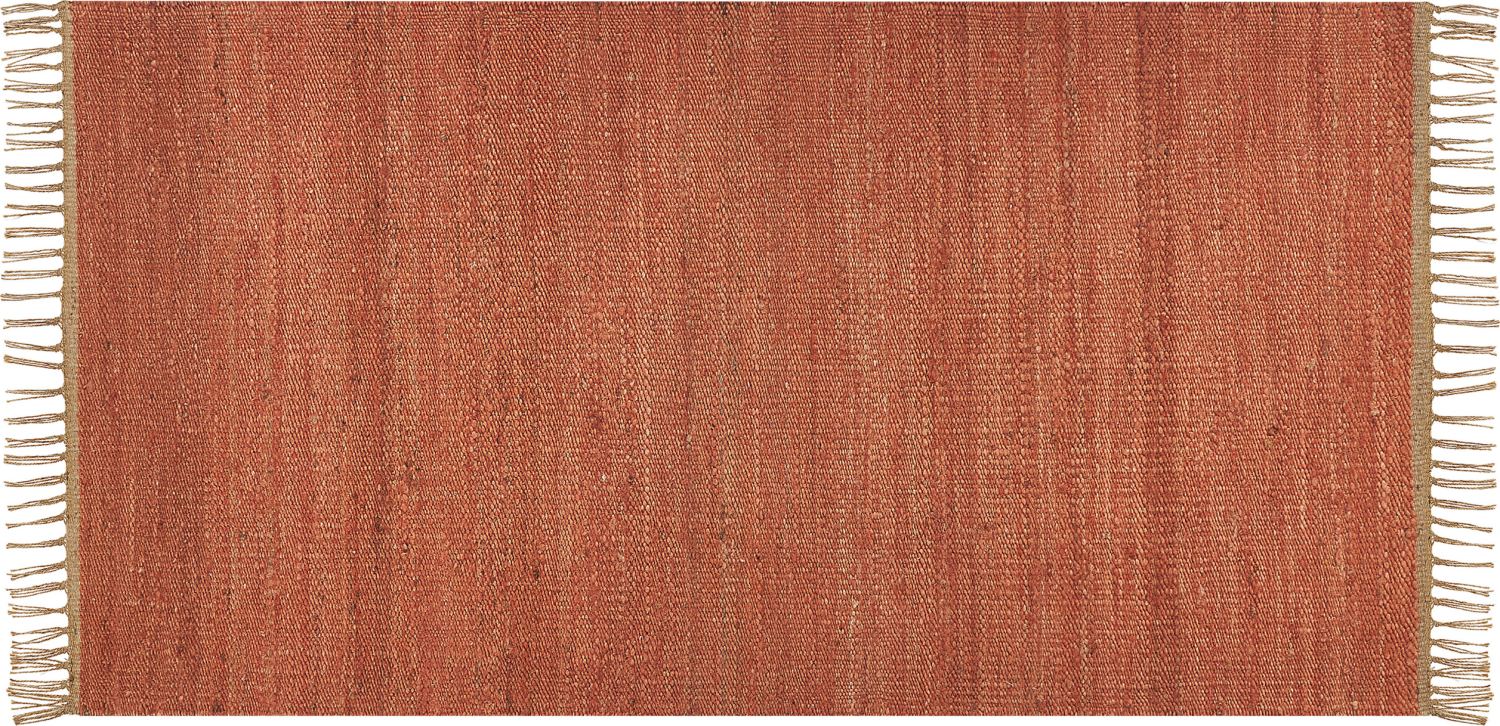 Teppich Jute rot 80 x 150 cm Kurzflor zweiseitig LUNIA Bild 1