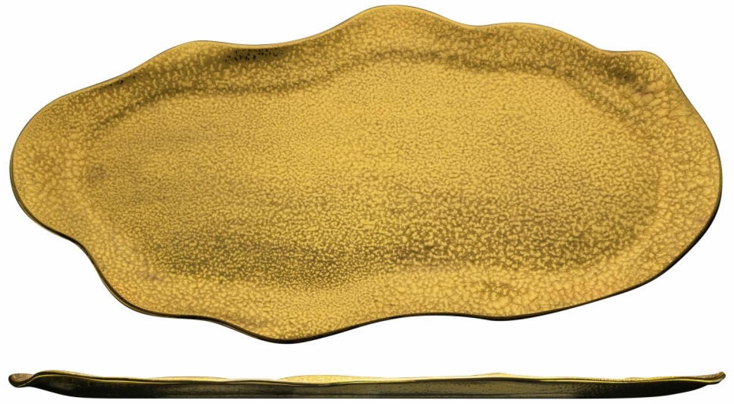 Eisch Platte Gold Rush, Servierplatte, Servierteller, Kristallglas, Gold, 48 x 26. 5 cm, 74330848 Bild 1