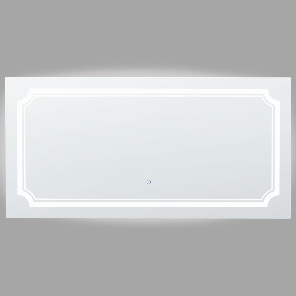 Badspiegel mit LED-Beleuchtung rechteckig 120 x 60 cm ARROMACHNES Bild 1