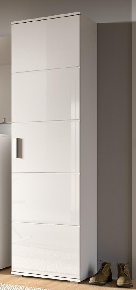 Garderobenschrank Prego in weiß Hochglanz 55 x 191 cm Bild 1