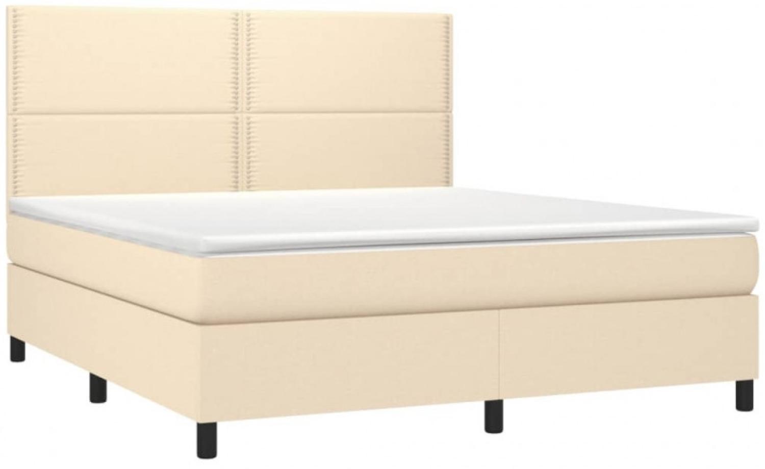 vidaXL Boxspringbett mit Matratze & LED Creme 180x200 cm Stoff, Härtegrad: H2 [3134818] Bild 1