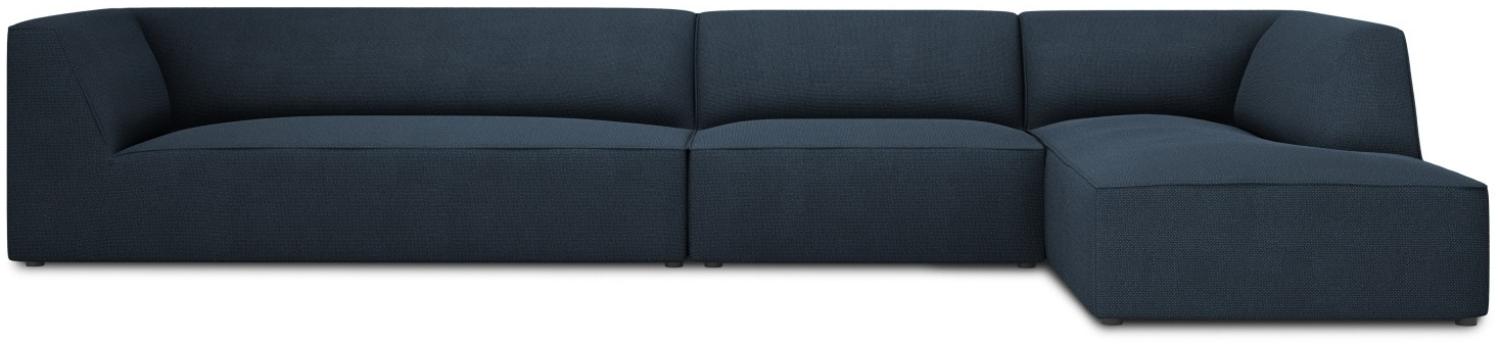 Micadoni 5-Sitzer Modular Ecke rechts Sofa Ruby | Bezug Navy Blue | Beinfarbe Black Plastic Bild 1