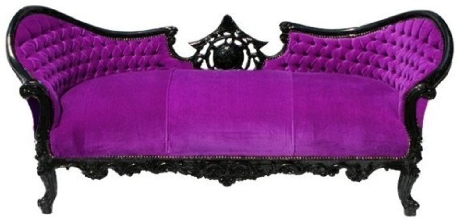 Casa Padrino Barock Sofa Vampire Lila / Schwarz- Limited Edition - Lounge Couch Bild 1
