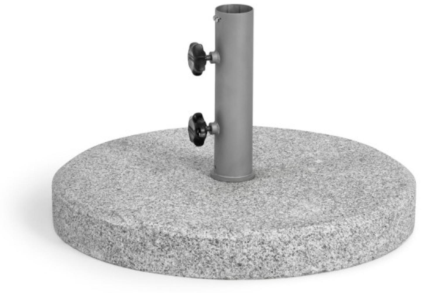 Runder Sonnschirmständer Granit geflammt 63 kg mit Hülse Ø 5,4 cm Bild 1
