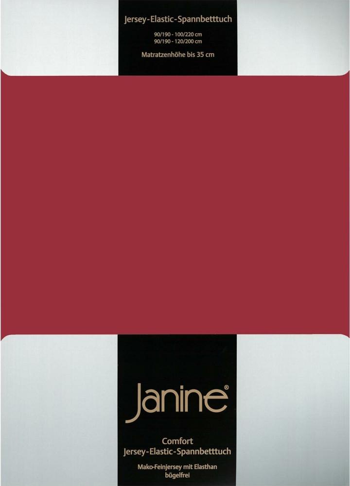 Janine 5002 Elastic-Jersey-Spannbetttuch 71 granat 180x200-200x220 Bild 1
