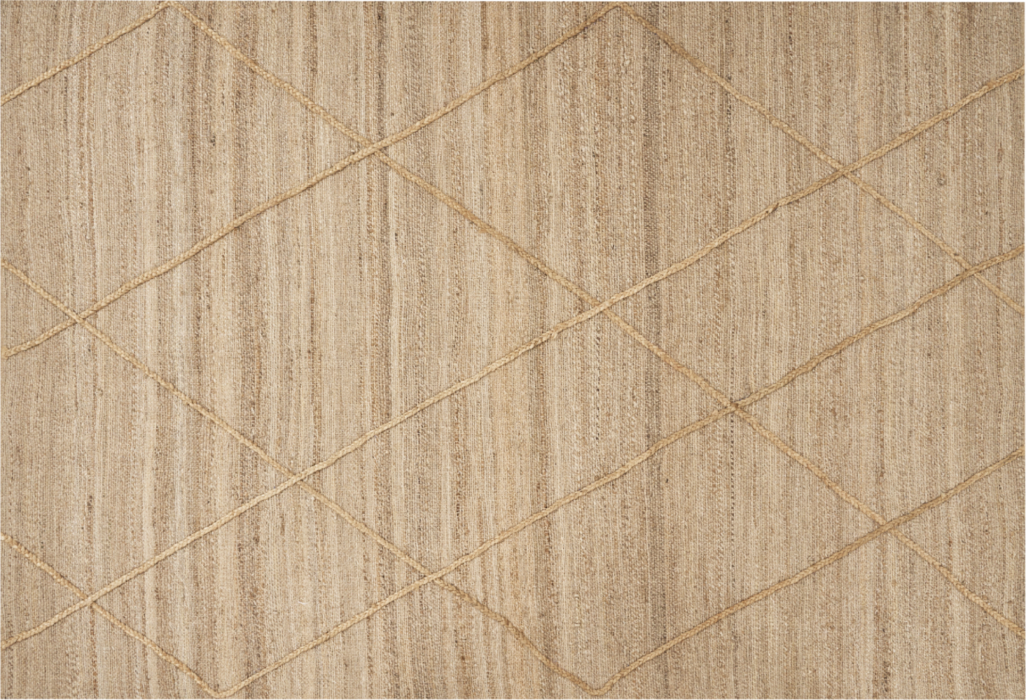 Teppich Jute beige 160 x 230 cm geometrisches Muster Kurzflor YUVACIK Bild 1