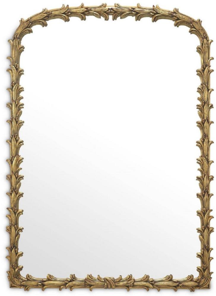 Casa Padrino Luxus Spiegel Antik Gold 93 x 6,5 x H. 130 cm - Mahagoni Wandspiegel - Wohnzimmer Spiegel - Garderobenspiegel - Luxus Kollektion Bild 1