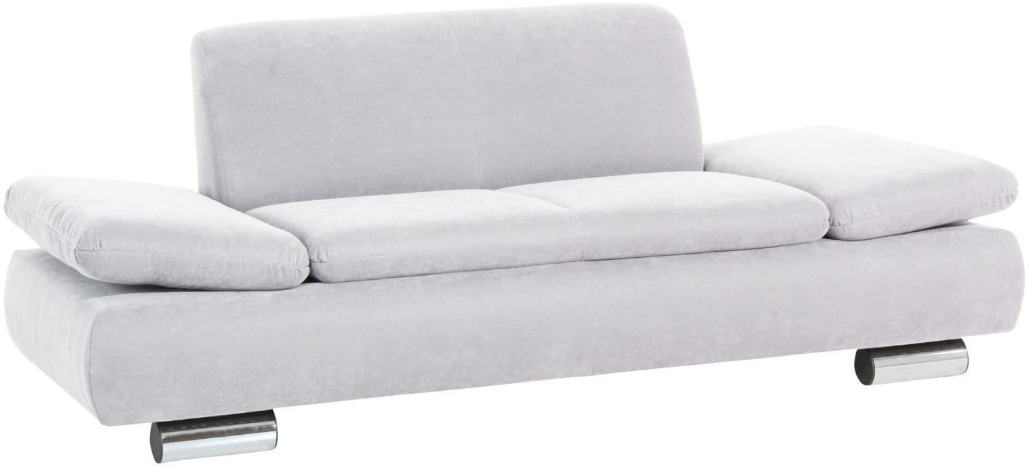 Sofa 2-Sitzer Kaye Bezug Veloursstoff Metallfuß verchromt / creme 23125 Bild 1