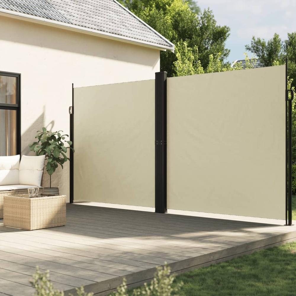 vidaXL Seitenmarkise Ausziehbar Creme 220x600 cm Bild 1