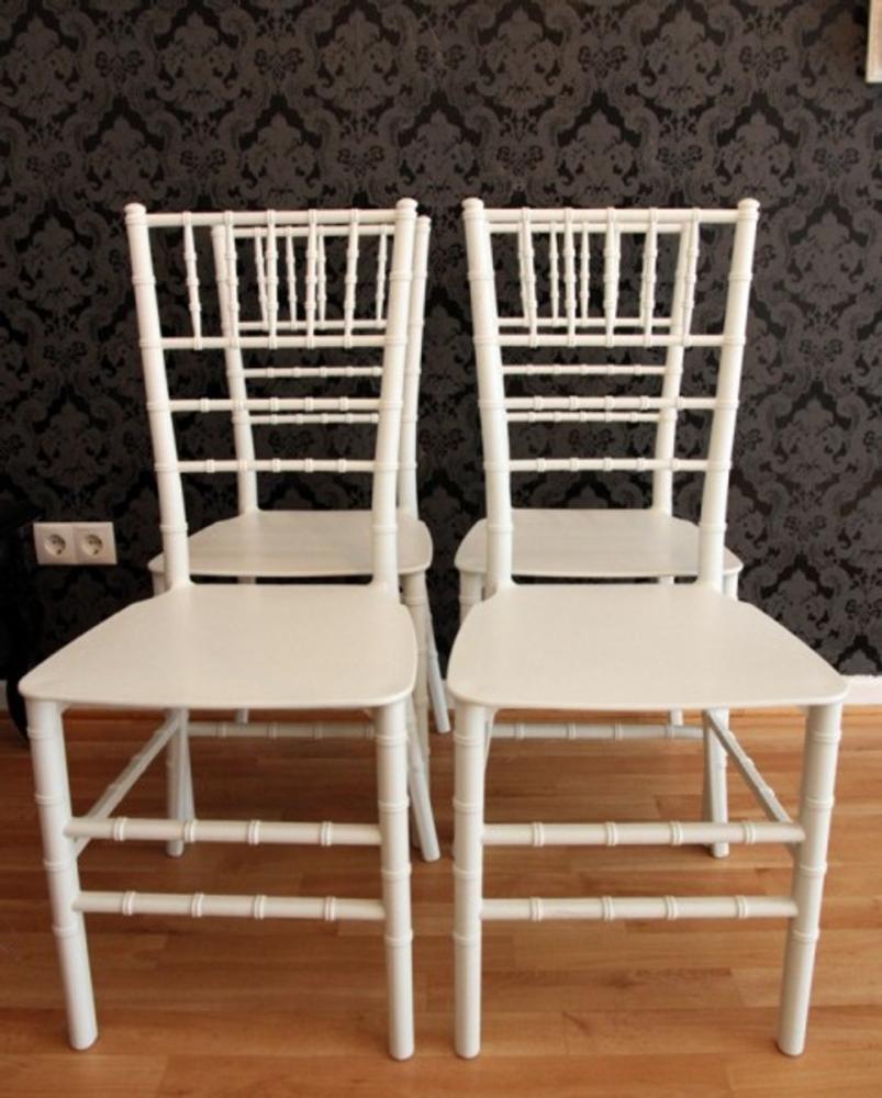 4er Set Designer Acryl Stuhl Weiß - Casa Padrino Ghost Chair Möbel Designer Möbel - Polycarbonat Stühle Bild 1