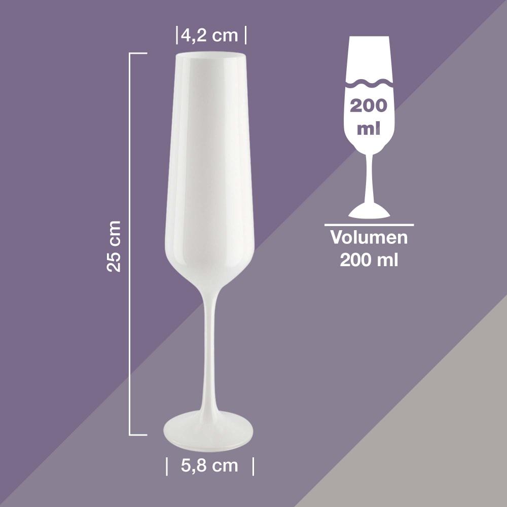Peill+Putzler 2er-Set Sektkelche mit Stiel 200 ml | moderne Sektgläser in weiß aus Kristallglas | Tulpenform für vollmundige Aromaentfaltung von Sekt, Champagner oder Prosecco Bild 1