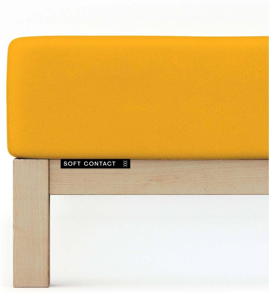 Schlafgut Jersey Spannbetttuch Soft Contact | 120x200 - 130x200 cm | yellow-deep Bild 1