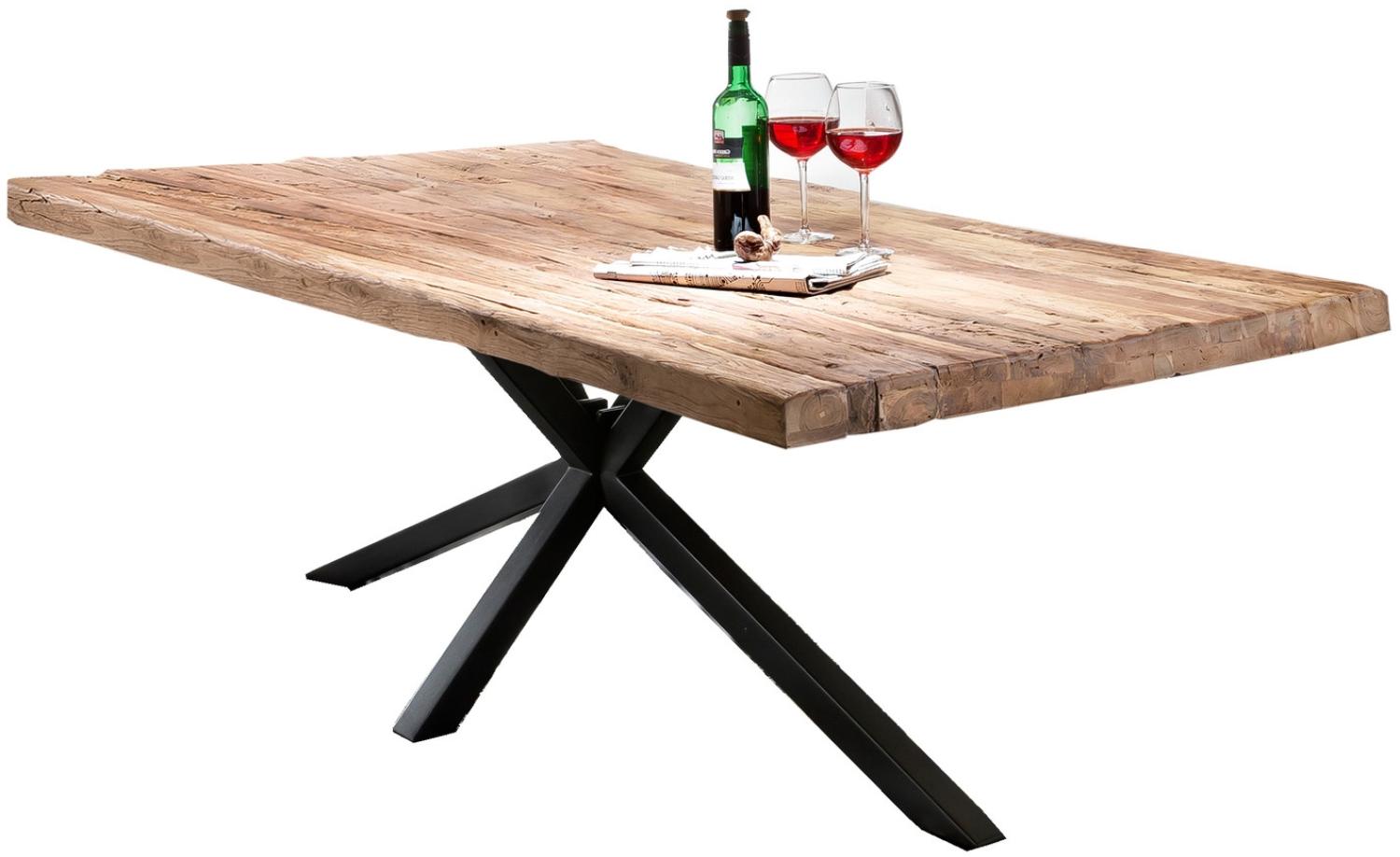 TABLES&Co Tisch 200x100 Teak Natur Metall Schwarz Bild 1