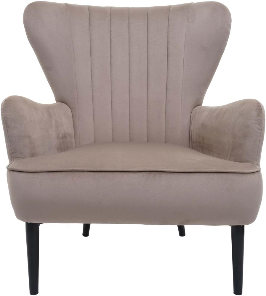 Lounge-Sessel HWC-K37, Cocktailsessel Polstersessel Sessel, Samt ~ taupe Bild 1