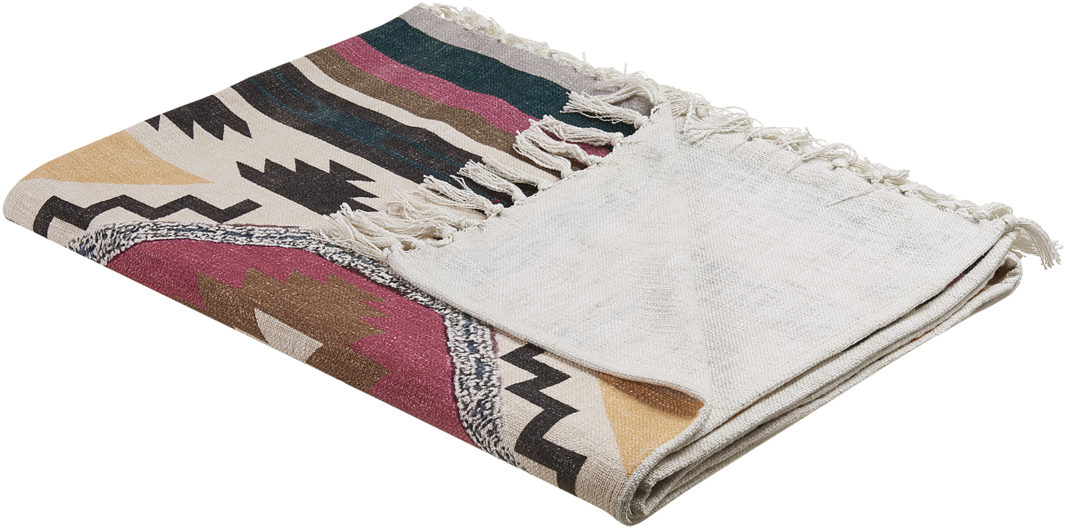 Decke Baumwolle mehrfarbig 130 x 180 cm geometrisches Muster NAGON Bild 1