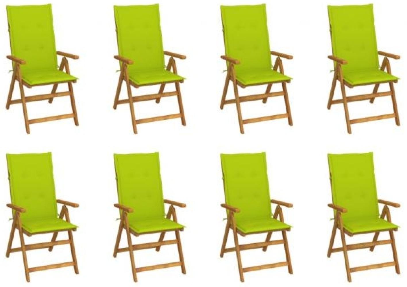 Klappbare Gartenstühle mit Kissen 8 Stk. Massivholz Akazie Bild 1