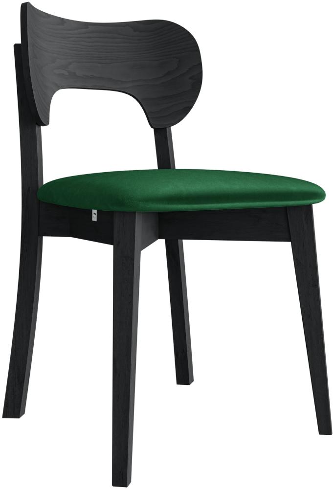 Esszimmerstuhl Gamirut, Stuhl aus Buchenholz für Küche, Restaurant (Schwarz / Magic Velvet 2225) Bild 1