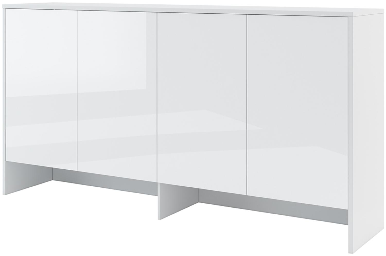 MEBLINI Hängeschrank für Horizontal Schrankbett Bed Concept - Wandschrank mit Ablagen und Fächern - Wandregal - BC-11 für 90x200 Horizontal - Weiß/Weiß Hochglanz Bild 1