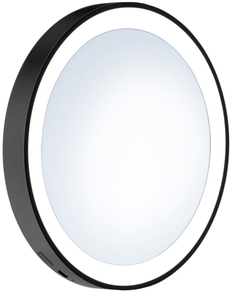 Smedbo Outline Lite LED Kosmetikspiegel schwarz mit Saugnäpfe und 7- Facher Vergrößerung Dm. 12cm FB625 Bild 1
