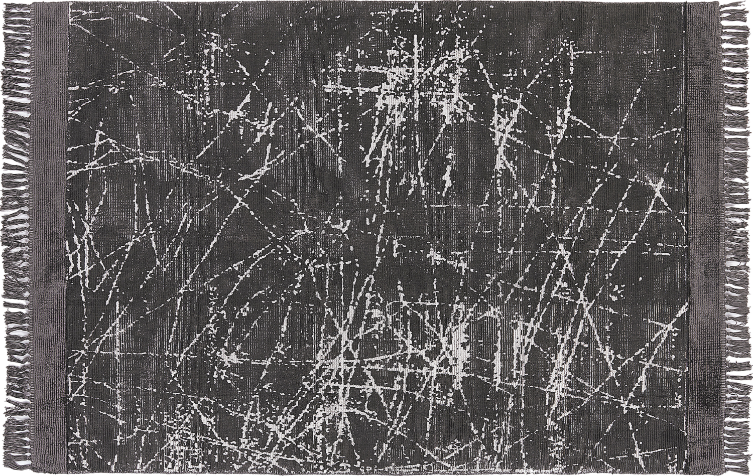Teppich Viskose dunkelgrau 160 x 230 cm abstraktes Muster Kurzflor HANLI Bild 1
